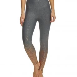 Beyond Yoga Sportflex Alloy Ombre High Waisted Midi Yoga Leggings Black/White/Rose Gold Speckle CLOTHING