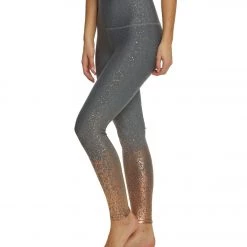 Beyond Yoga Sportflex Alloy Ombre High Waisted Midi Yoga Leggings Black/White/Rose Gold Speckle CLOTHING