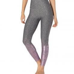 Beyond Yoga Sportflex Alloy Ombre High Waisted Midi Yoga Leggings Black/White Shiny Mauve Speckle CLOTHING