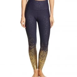 Beyond Yoga Sportflex Alloy Ombre High Waisted Midi Yoga Leggings Navy Gold Speckle