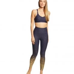 Beyond Yoga Sportflex Alloy Ombre High Waisted Midi Yoga Leggings Navy Gold Speckle