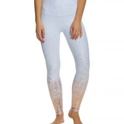 Beyond Yoga Sportflex Alloy Ombre High Waisted Midi Yoga Leggings White-Rose Gold Speckle CLOTHING