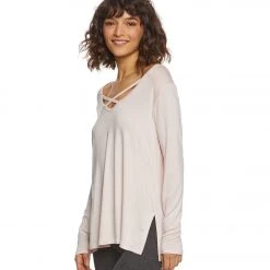 Beyond Yoga Cross Me Once Pullover Pink Opal