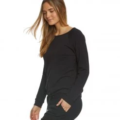 CLOTHING Beyond Yoga Relaxed Long Sleeve Pullover Black