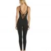Everyday Yoga Radiant Solid Strappy Back Long Leotard 28" Black