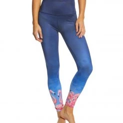 Beyond Yoga Lux Off Tropic High Waisted Midi Yoga Leggings Flamingos