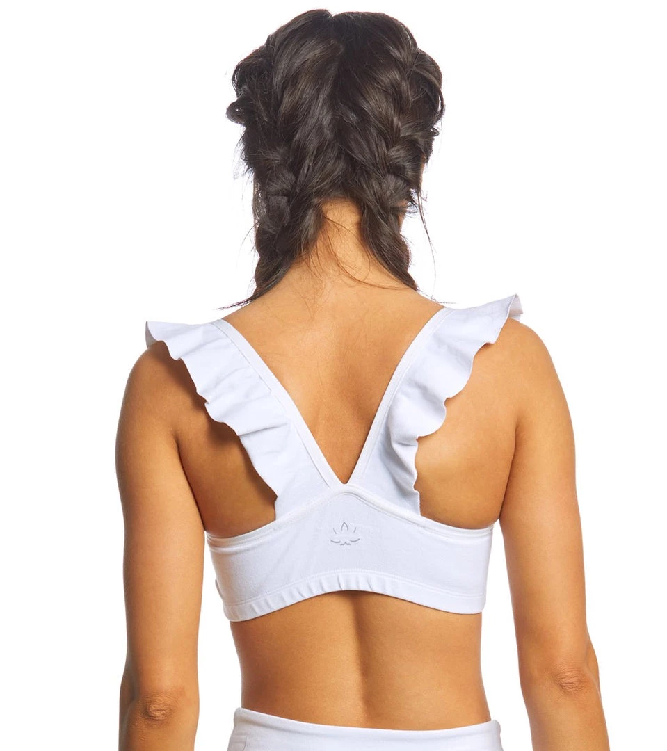 Beyond Yoga Frill Seeker Yoga Sports Bra White 5 Beyond Yoga Frill Seeker Yoga Sports Bra White