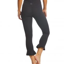 Beyond Yoga Frill Seeker High Waisted Midi Yoga Leggings Jet Black CLOTHING