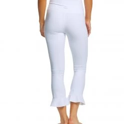 CLOTHING Beyond Yoga Frill Seeker High Waisted Midi Yoga Leggings White 10 CLOTHING Beyond Yoga Frill Seeker High Waisted Midi Yoga Leggings White