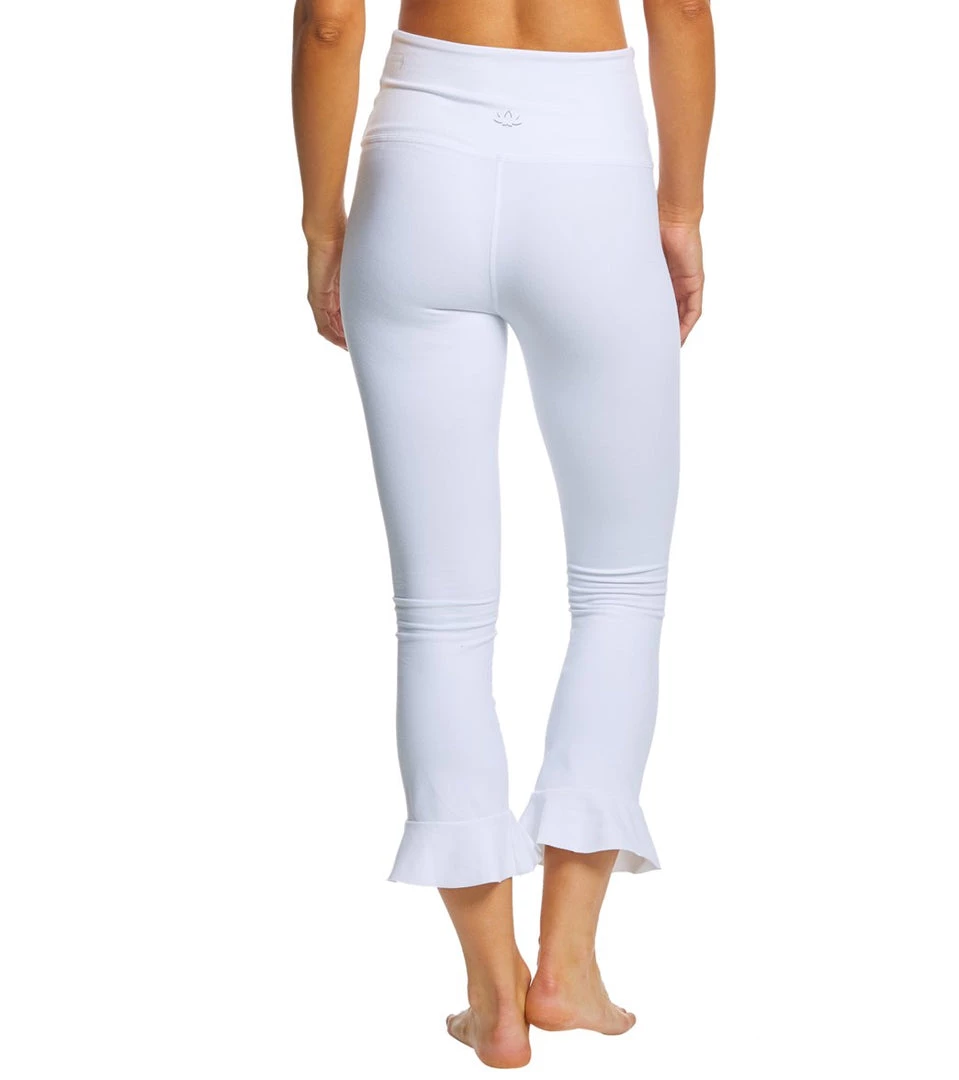 CLOTHING Beyond Yoga Frill Seeker High Waisted Midi Yoga Leggings White 5 CLOTHING Beyond Yoga Frill Seeker High Waisted Midi Yoga Leggings White