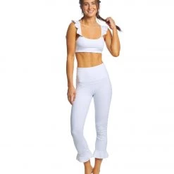 CLOTHING Beyond Yoga Frill Seeker High Waisted Midi Yoga Leggings White 11 CLOTHING Beyond Yoga Frill Seeker High Waisted Midi Yoga Leggings White