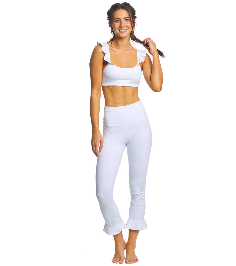 CLOTHING Beyond Yoga Frill Seeker High Waisted Midi Yoga Leggings White 6 CLOTHING Beyond Yoga Frill Seeker High Waisted Midi Yoga Leggings White