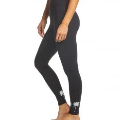 Beyond Yoga Palm Tree High Waisted Midi Yoga Leggings Jet Black CLOTHING