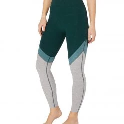 Beyond Yoga Tri-Panel Spacedye High Waisted 7/8 Yoga Leggings Hunter Green/Nocturnal Navy Tri-Panel