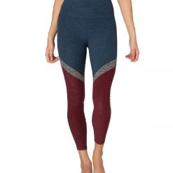 Beyond Yoga Tri-Panel Spacedye High Waisted 7/8 Yoga Leggings Insignia Navy Tri-Panel CLOTHING