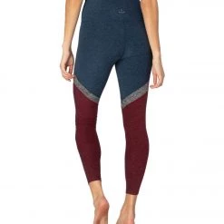 Beyond Yoga Tri-Panel Spacedye High Waisted 7/8 Yoga Leggings Insignia Navy Tri-Panel CLOTHING