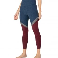 Beyond Yoga Tri-Panel Spacedye High Waisted 7/8 Yoga Leggings Insignia Navy Tri-Panel CLOTHING