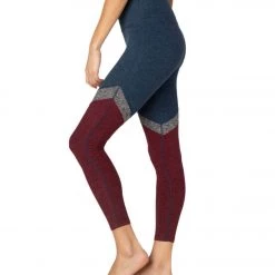Beyond Yoga Tri-Panel Spacedye High Waisted 7/8 Yoga Leggings Insignia Navy Tri-Panel CLOTHING