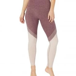 Beyond Yoga Tri-Panel Spacedye High Waisted 7/8 Yoga Leggings Deep Blush/Wild Orchid Tri-Panel CLOTHING