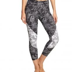 CLOTHING Balance Collection Dana Yoga Capris Black/White Floral 10 CLOTHING Balance Collection Dana Yoga Capris Black/White Floral