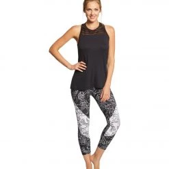 CLOTHING Balance Collection Dana Yoga Capris Black/White Floral 12 CLOTHING Balance Collection Dana Yoga Capris Black/White Floral