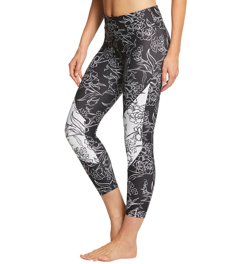 CLOTHING Balance Collection Dana Yoga Capris Black/White Floral 9 CLOTHING Balance Collection Dana Yoga Capris Black/White Floral