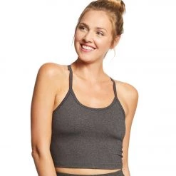 CLOTHING Beyond Yoga Slim Racerback Cropped Tank Heather Gray