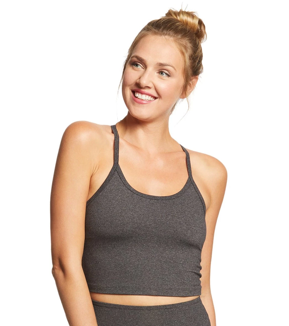 CLOTHING Beyond Yoga Slim Racerback Cropped Tank Heather Gray 4 CLOTHING Beyond Yoga Slim Racerback Cropped Tank Heather Gray