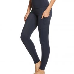 Beyond Yoga Plush High Waisted Yoga Leggings With Pockets Nocturnal Navy Heather