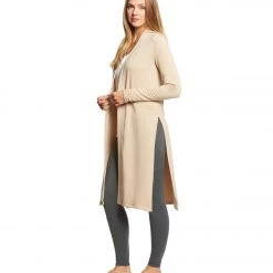 Beyond Yoga High Slits Long Duster Texas Taupe CLOTHING