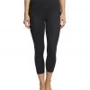 Balance Collection Embossed High Waisted Yoga Capris Black Brush Stroke