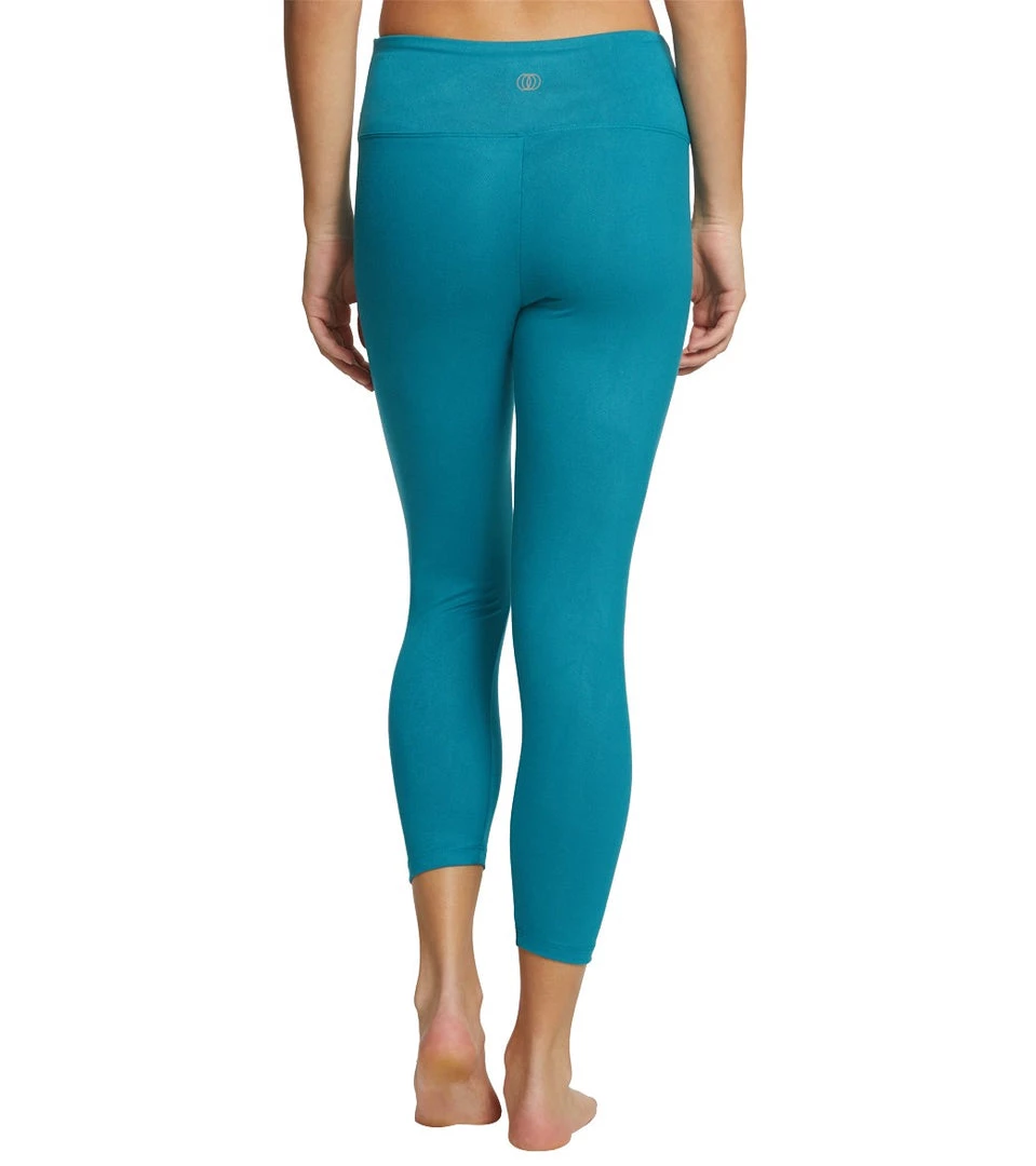 Balance Collection Embossed High Waisted Yoga Capris Harbor Blue Crinkle 5 Balance Collection Embossed High Waisted Yoga Capris Harbor Blue Crinkle