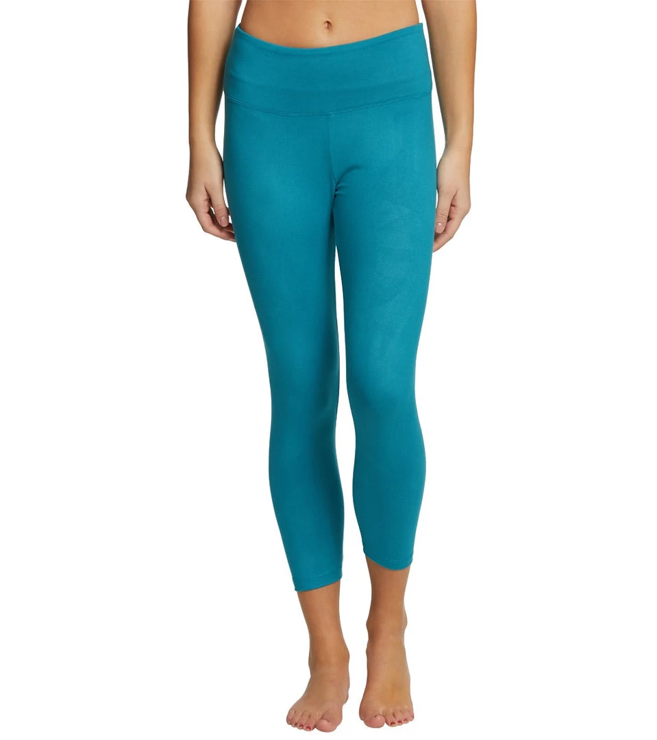 Balance Collection Embossed High Waisted Yoga Capris Harbor Blue Crinkle 8 Balance Collection Embossed High Waisted Yoga Capris Harbor Blue Crinkle