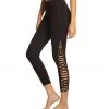 Betsey Johnson Performance Criss Cross Straight Strap 7/8 Yoga Leggings Black CLOTHING