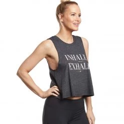 Spiritual Gangster Exhale Crop Tank Vintage Black CLOTHING