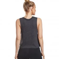 Spiritual Gangster Exhale Crop Tank Vintage Black CLOTHING