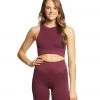 NEW ARRIVALS NUX One By One Seamless Yoga Crop Top Violet Wine