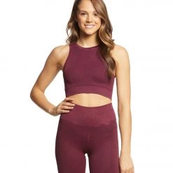 NEW ARRIVALS NUX One By One Seamless Yoga Crop Top Violet Wine