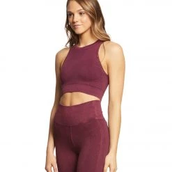 NEW ARRIVALS NUX One By One Seamless Yoga Crop Top Violet Wine 9 NEW ARRIVALS NUX One By One Seamless Yoga Crop Top Violet Wine