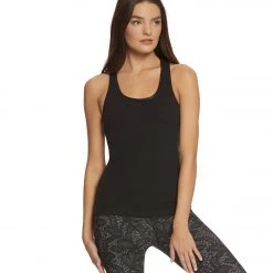 CLOTHING Beyond Yoga Slip Open Tank Jet Black