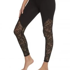 CLOTHING Beyond Yoga High Cut Lace High Waisted 7/8 Yoga Leggings Jet Black 13 CLOTHING Beyond Yoga High Cut Lace High Waisted 7/8 Yoga Leggings Jet Black