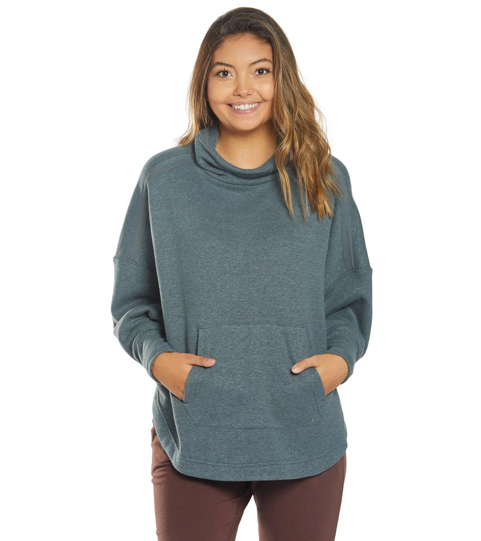PrAna Cozy Up After Yoga Poncho Grey Blue Heather CLOTHING 3 PrAna Cozy Up After Yoga Poncho Grey Blue Heather CLOTHING