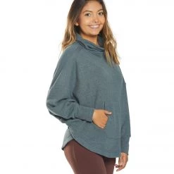 PrAna Cozy Up After Yoga Poncho Grey Blue Heather CLOTHING 10 PrAna Cozy Up After Yoga Poncho Grey Blue Heather CLOTHING