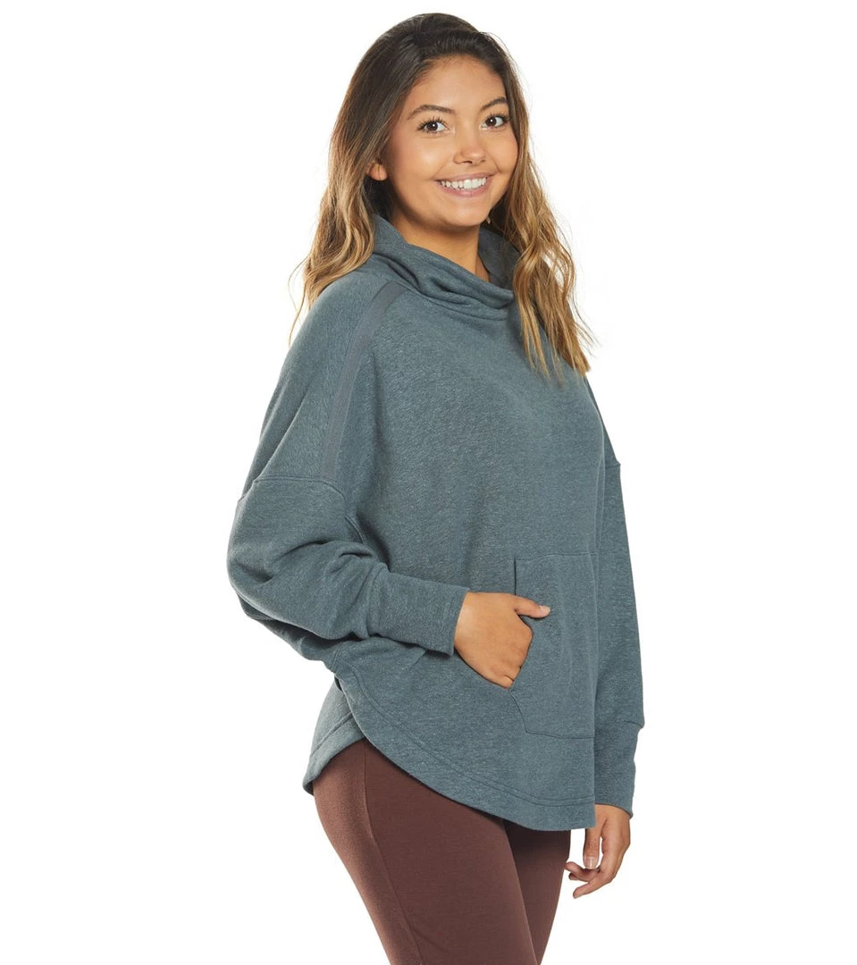 PrAna Cozy Up After Yoga Poncho Grey Blue Heather CLOTHING 4 PrAna Cozy Up After Yoga Poncho Grey Blue Heather CLOTHING