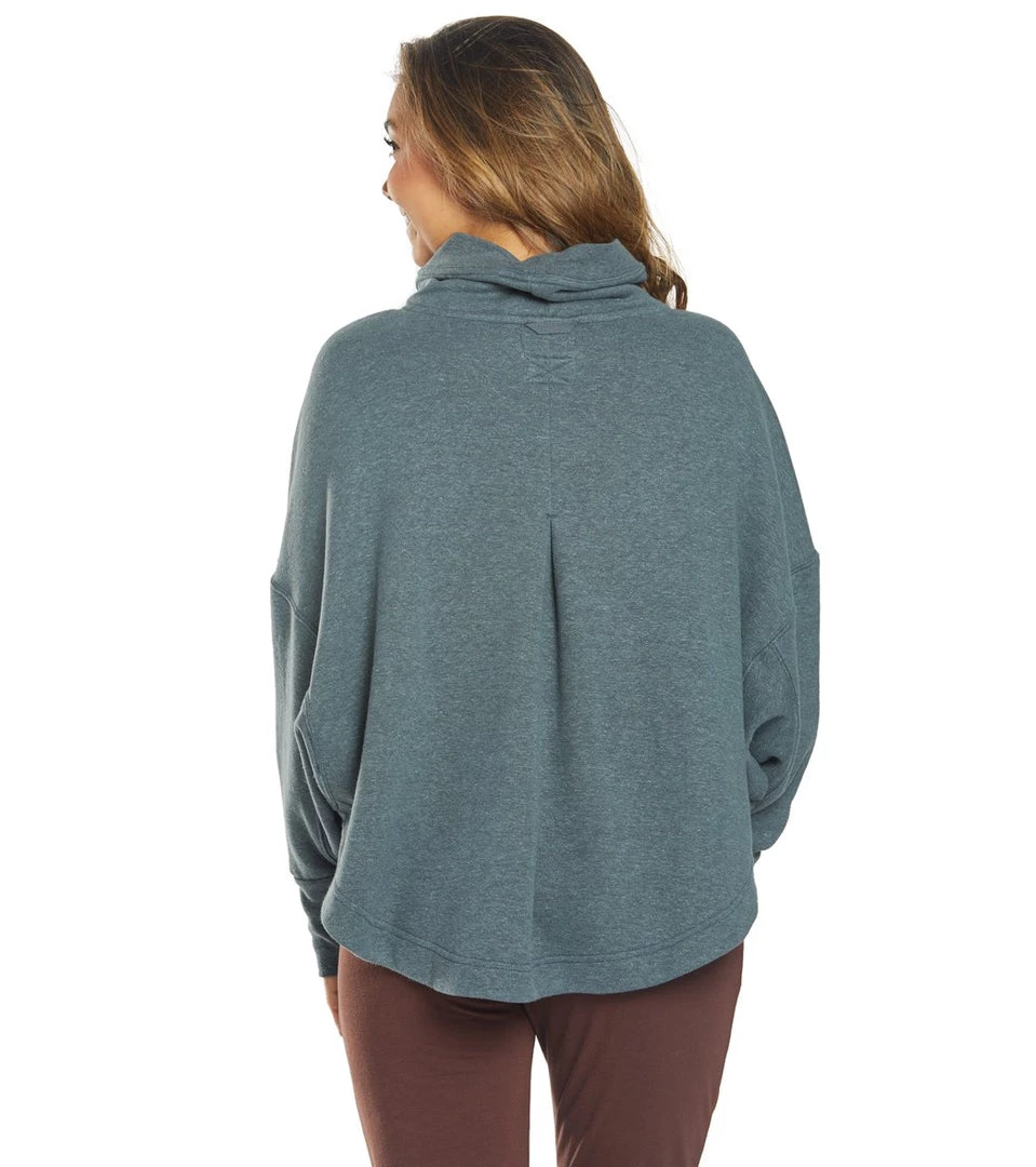PrAna Cozy Up After Yoga Poncho Grey Blue Heather CLOTHING 5 PrAna Cozy Up After Yoga Poncho Grey Blue Heather CLOTHING