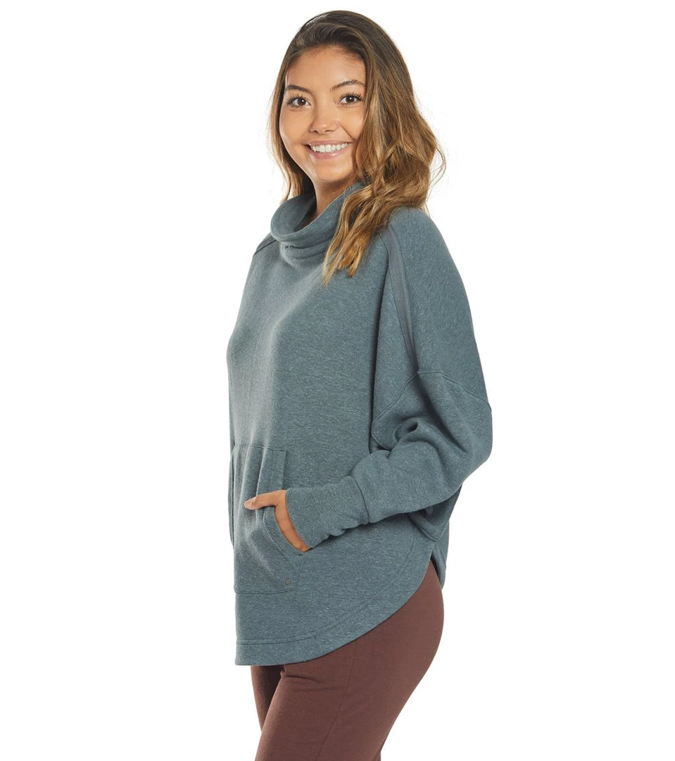 PrAna Cozy Up After Yoga Poncho Grey Blue Heather CLOTHING 7 PrAna Cozy Up After Yoga Poncho Grey Blue Heather CLOTHING