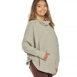 PrAna Cozy Up After Yoga Poncho Oatmeal Heather
