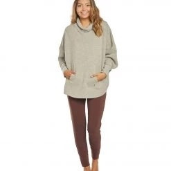 PrAna Cozy Up After Yoga Poncho Oatmeal Heather