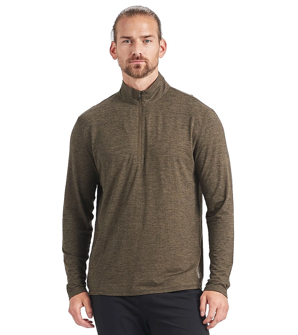 Vuori Men's Ease Performance Yoga 1/2 Zip Evergreen Heather CLOTHING 3 Vuori Men's Ease Performance Yoga 1/2 Zip Evergreen Heather CLOTHING