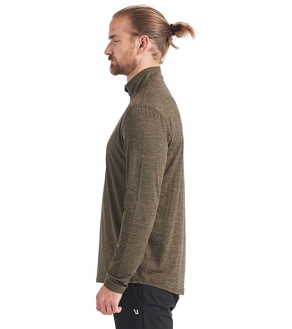 Vuori Men's Ease Performance Yoga 1/2 Zip Evergreen Heather CLOTHING 4 Vuori Men's Ease Performance Yoga 1/2 Zip Evergreen Heather CLOTHING